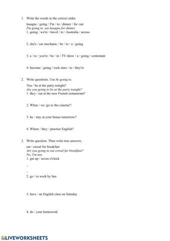 Pre-Intermediatebe: be going to