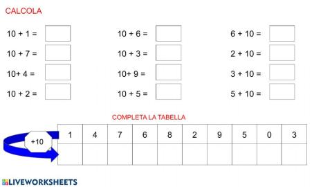 Addizioni con il dieci