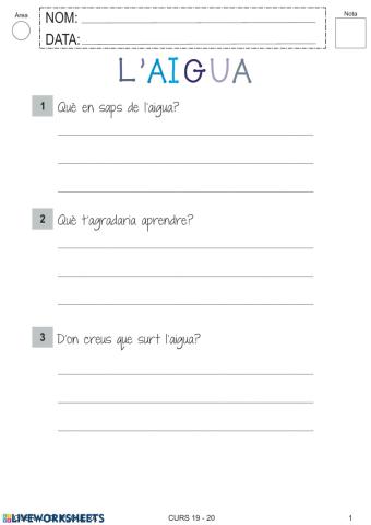 Fitxa 1 l'aigua