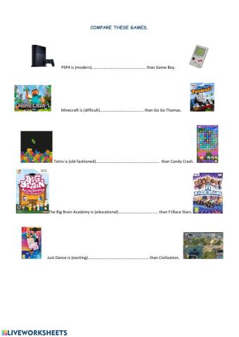 Comparisons: long adjectives.