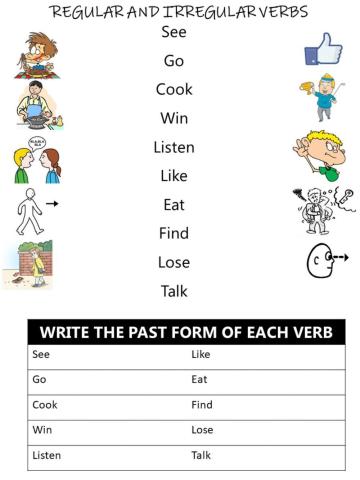 Regular and irregular verbs