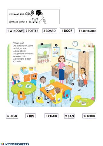 School objects 2nd grade