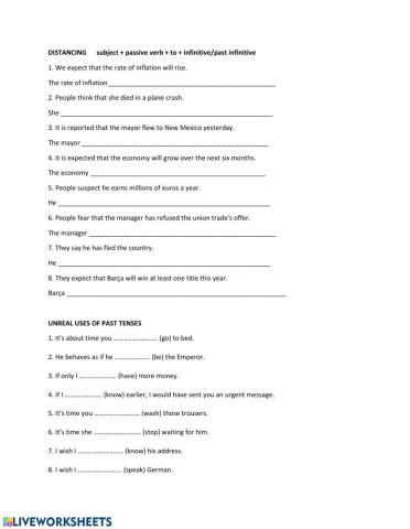 Distancing and unreal past