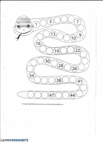 SEcuencia de Numeros 1 al 50