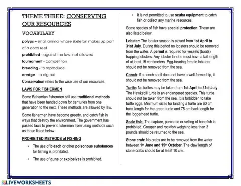 Conserving Our Resources