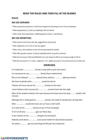 Gerund or Infınıtve