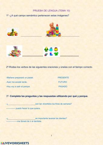 Prueba de lengua (tema 10)