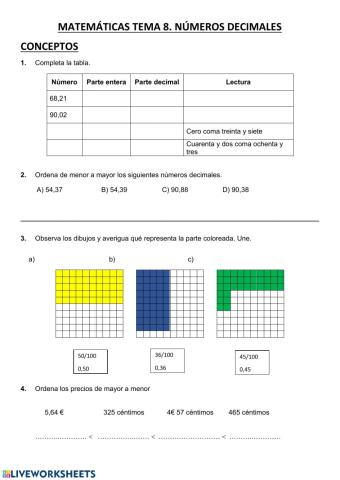 Conceptos decimales