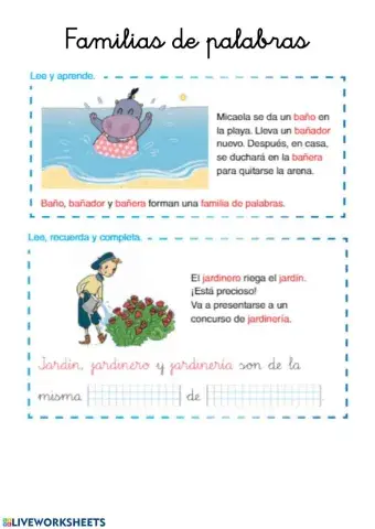 Familias de palabras