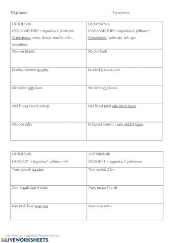 Present Simple and Past Simple