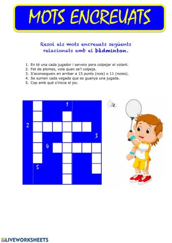 Mots encrauats- badminton