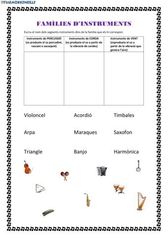 Famílies d'instruments
