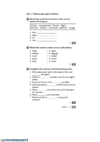Travelling and Tourism