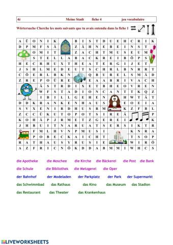 4 Gebäude in der Stadt