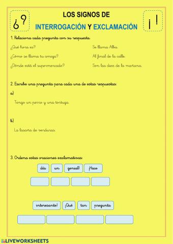 Interrogación y exclamación