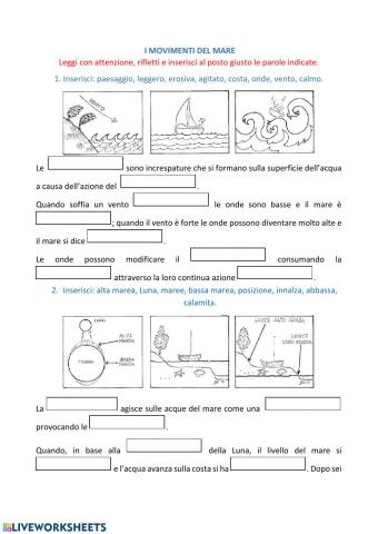 I movimenti del mare