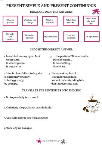 Present Simple and Present Continuous