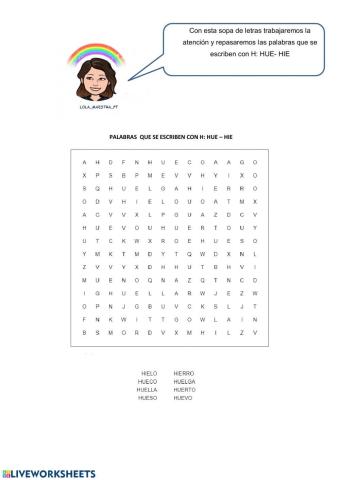 Sopa de Letras HUE - HIE