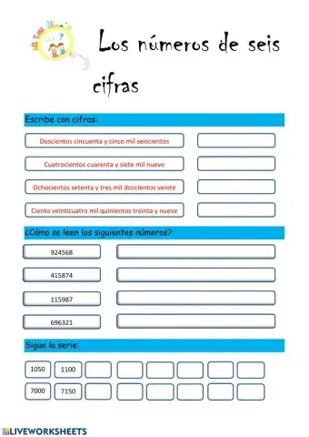 Los números de seis cifras