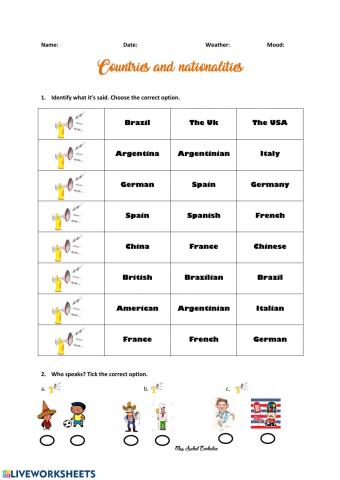 Countries and nationalities