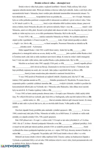 Druhá světová válka - shrnutí