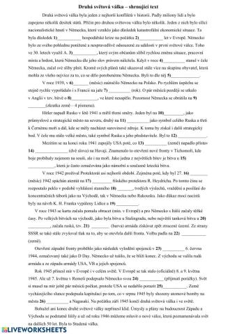 Druhá světová válka - shrnutí