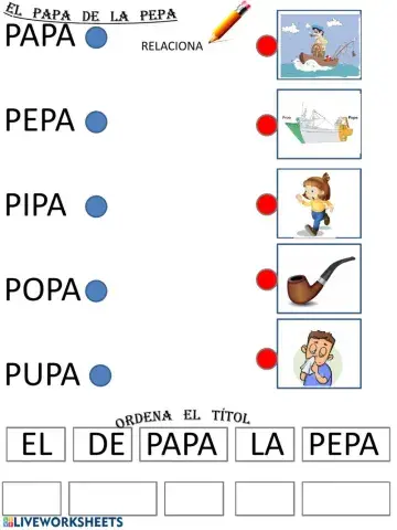 El papa de la pepa. relacionar