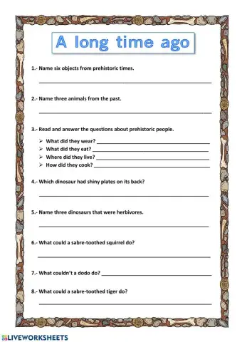 Unit 3 Test - A long time ago