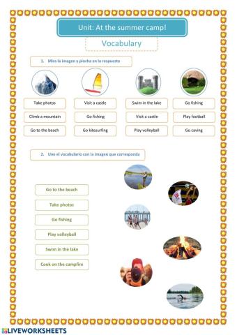 Summer camp vocabulary