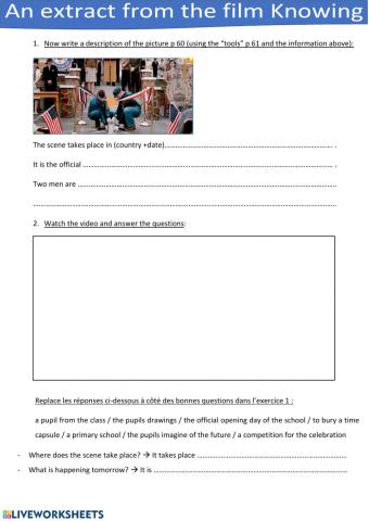 An extract from the film knowing 4ème