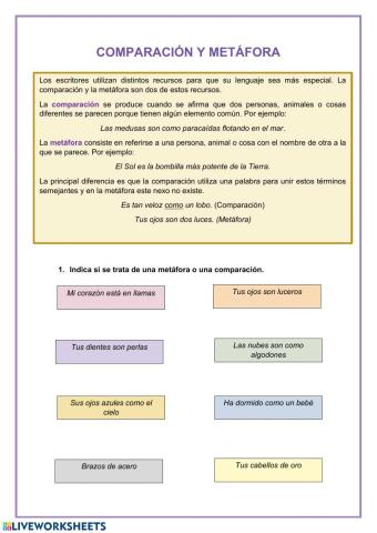 Metáfora y comparación