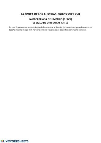 La decadencia del Imperio s. XVII