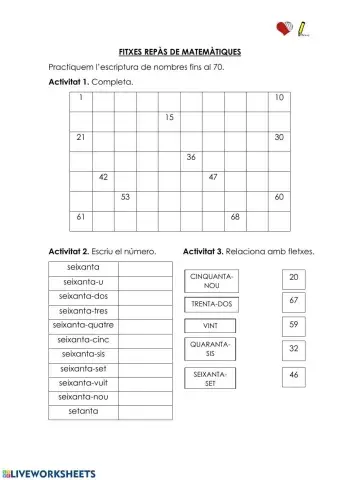Fitxa repàs Matemàtiques