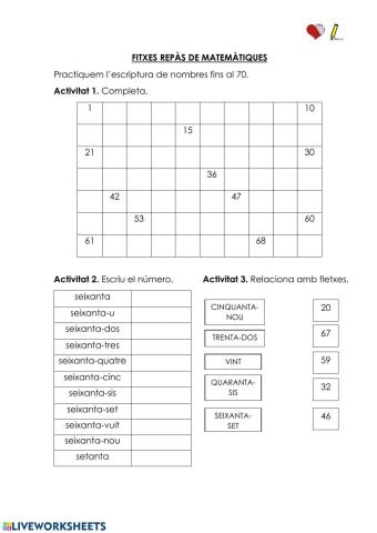 Fitxa repàs Matemàtiques