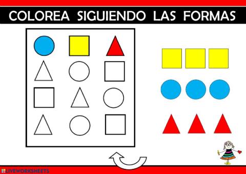 Colorea siguiendo las formas