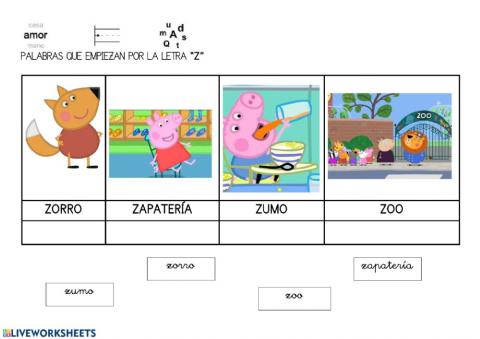 Palabras que empiezan por la letra Z