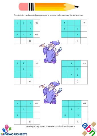 Cuadrados mágicos x3 (3)