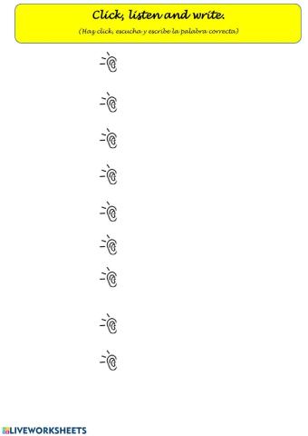 Feelings: Listen and write