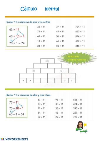 calculo mas menos 11