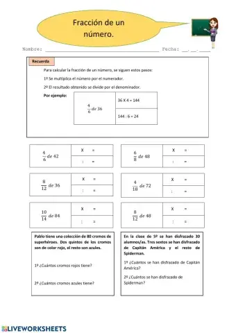 Fracción de un número