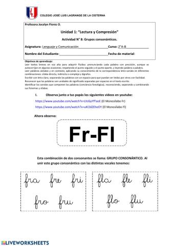 Guía N°8 Lenguaje y Comunicación