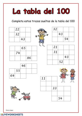 Conoce la tabla del 100