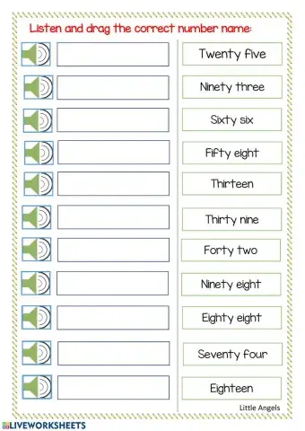 Number Names (1 to 99)