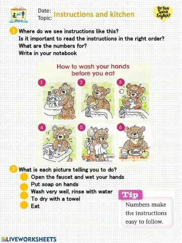 Instructions and kitchen