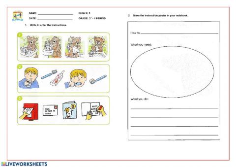 Instructions and kitchen exercise
