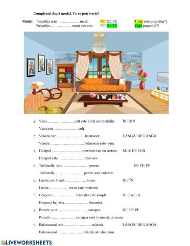 Locuința. Prepoziții de loc. Adjectivul