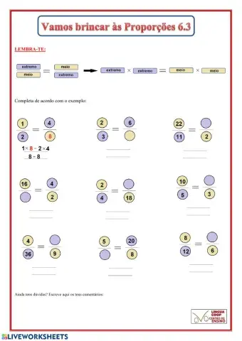 Vamos brincar às proporções 3