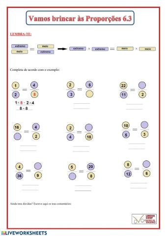 Vamos brincar às proporções 3