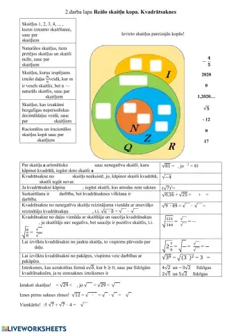 Reāli skaitļi. Kvadrātsaknes
