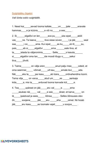 Sulghäälikute õigekiri